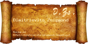 Dimitrievits Zsigmond névjegykártya