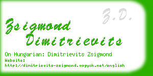 zsigmond dimitrievits business card